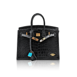 Borsa a mano in pelle croco blu elegante