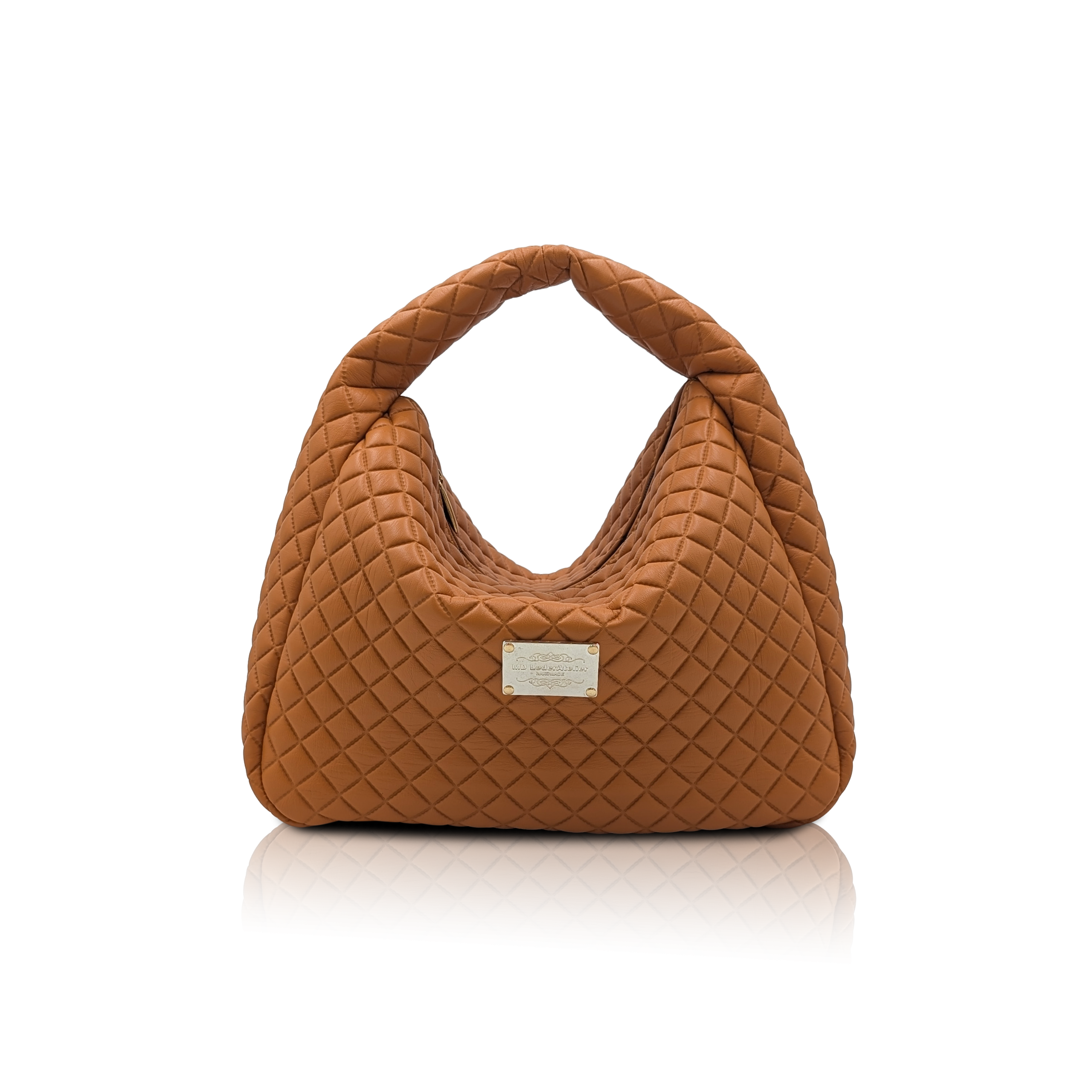 HandBag “BiVi” Quilted Calf Leather Handbag | Orange Mediterraneo