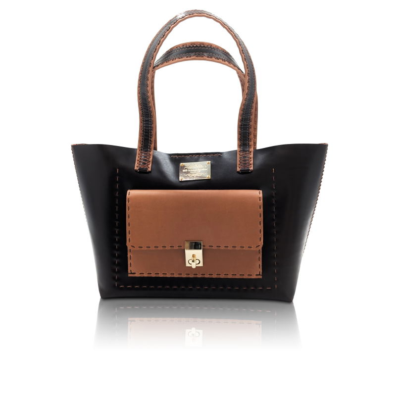 Shopper “Ilaria” in pelle bordeaux | Tasca croco e interno organizzato