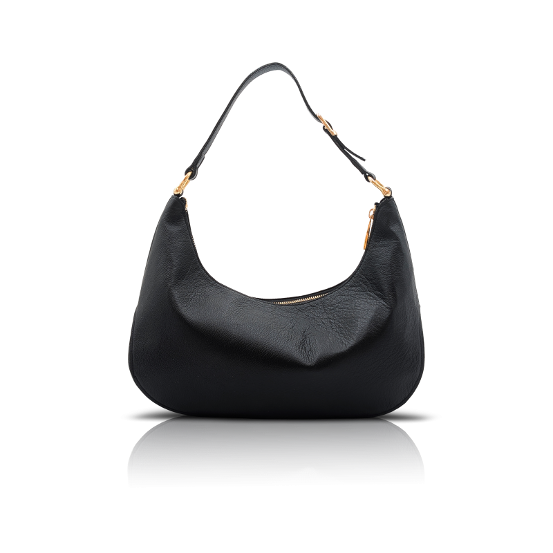 Handtasche „Mädel“ aus schwarzem Kalbsleder | Kompakte Ledertasche mit Innentaschen