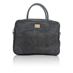 Business-Bag “Blacky” in pelle scamosciata nera | Borsa da lavoro artigianale