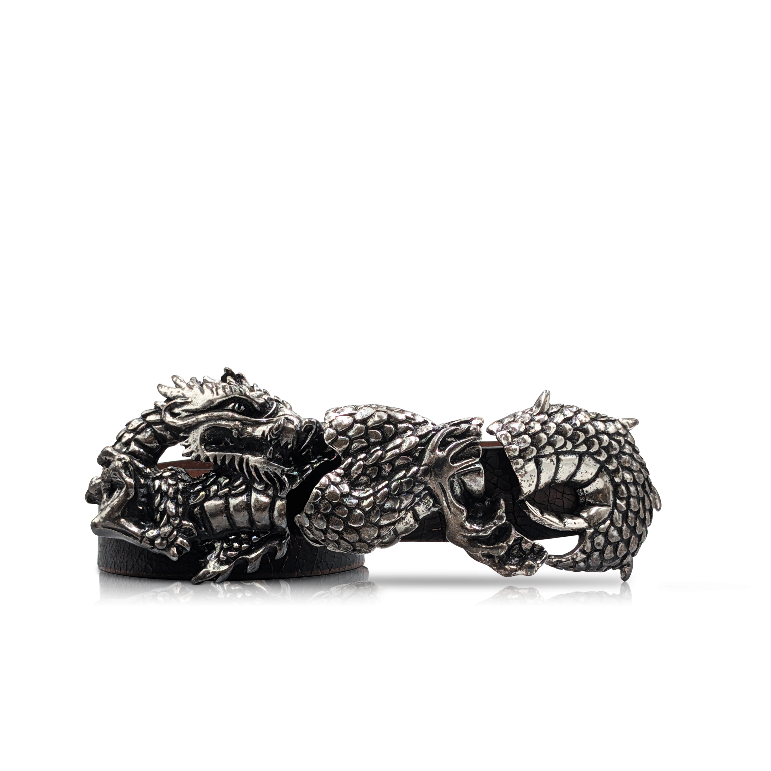 “Schla-3” Black Leather Belt | 3-Part Buckle, 4 cm Wide