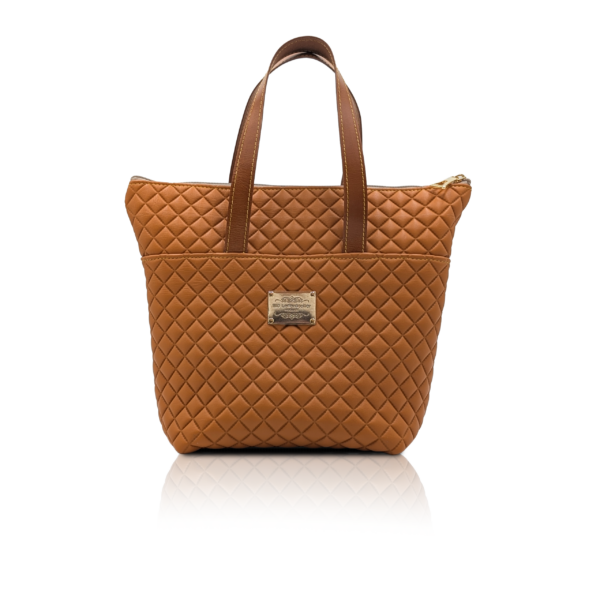 Shopper “BiVi” in pelle arancione Mediterraneo con tasche interne ed esterne