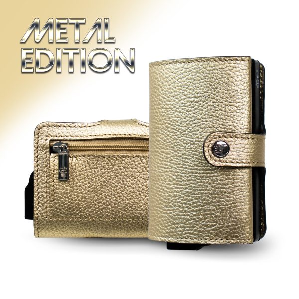 Portafoglio SLim Bottalato Metal Oro