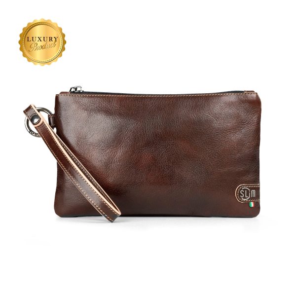 Pochette con Polsiera Vegetale Marrone