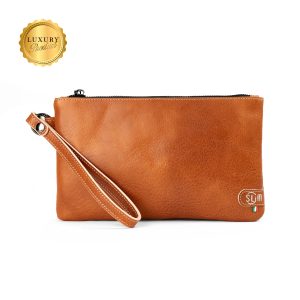 Pochette con Polsiera Vegetale Cognac