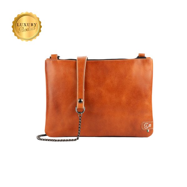 Pochette con Tracolla Vegetale Cognac