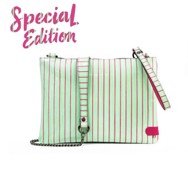 Pochette con Tracolla Lollipop Verde e Fucsia