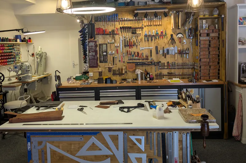 The workbench and tool wall